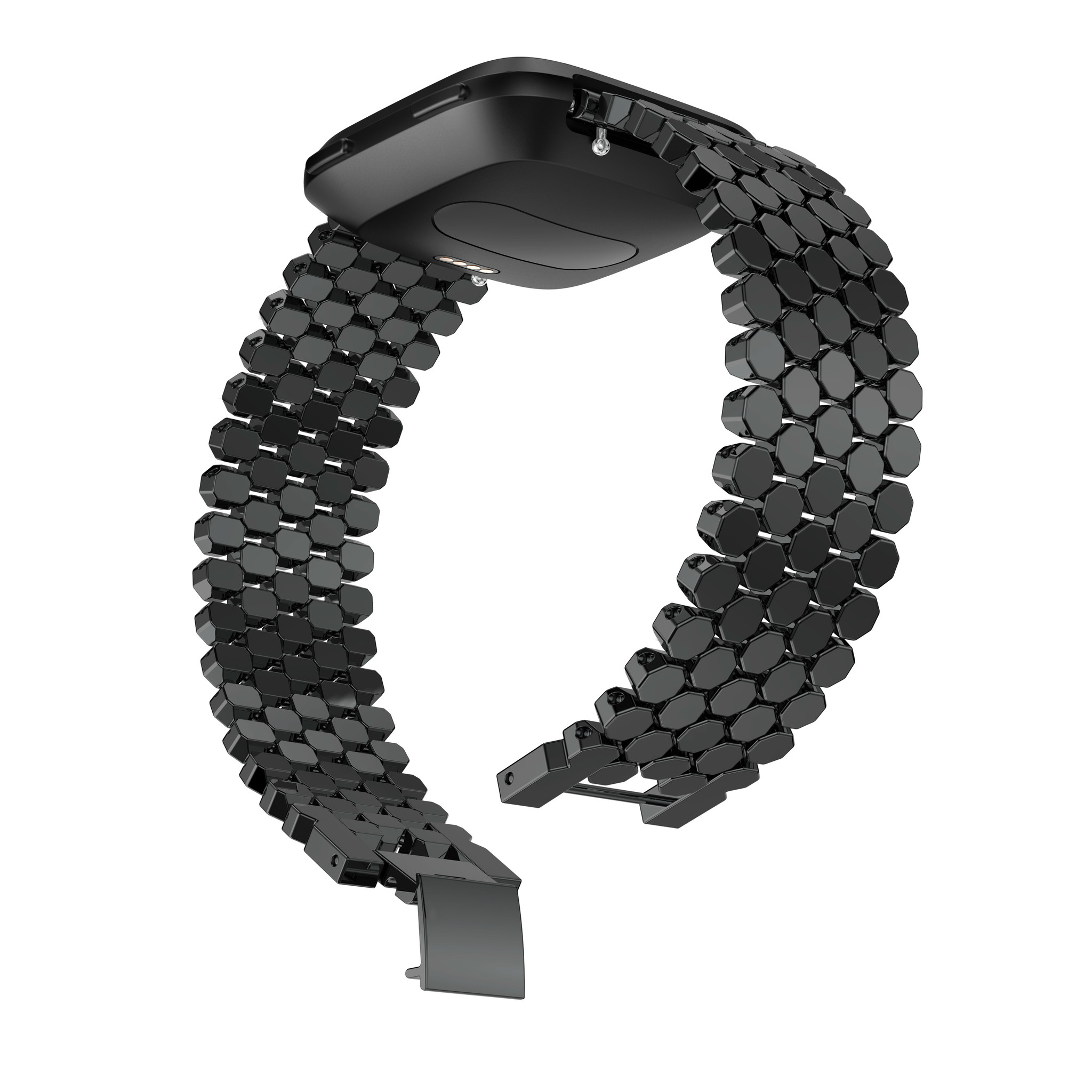 Fitbit Versa Fish Steel Link Strap - Black