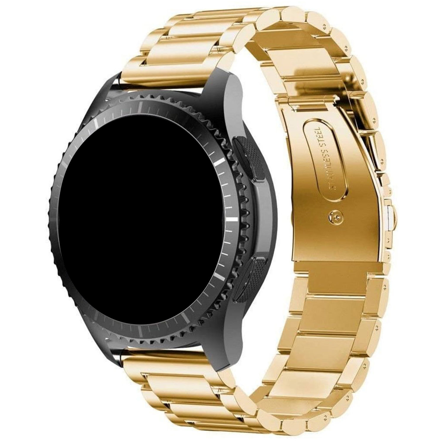 Samsung Galaxy Watch 6 Classic Beaded Steel Link Strap - Gold