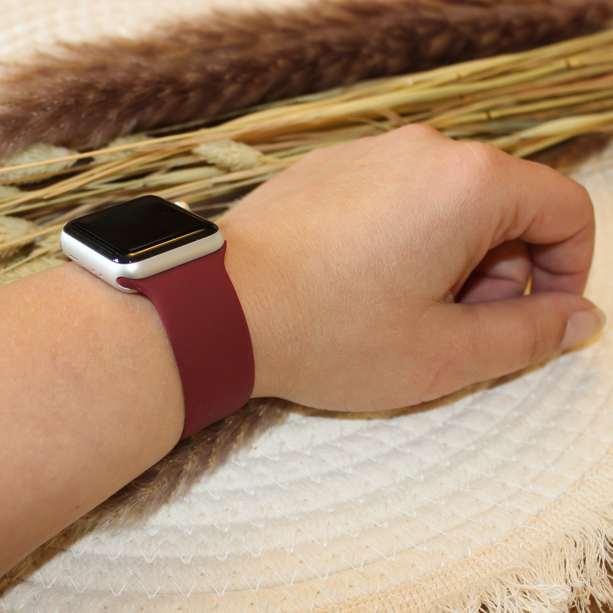 Apple Watch Sport Solo Strap - Wine Red