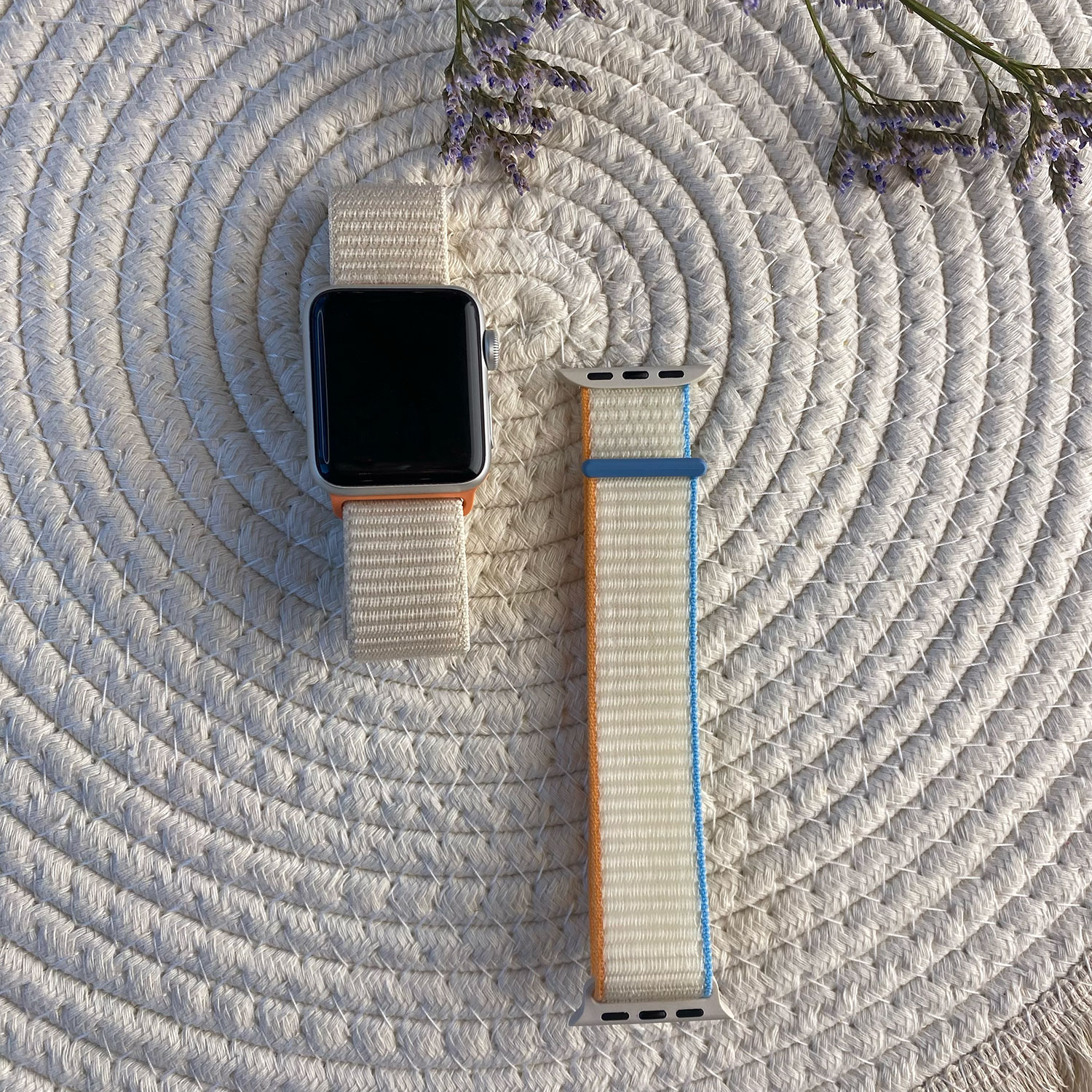 Apple Watch Nylon Trail Strap - Orange Beige