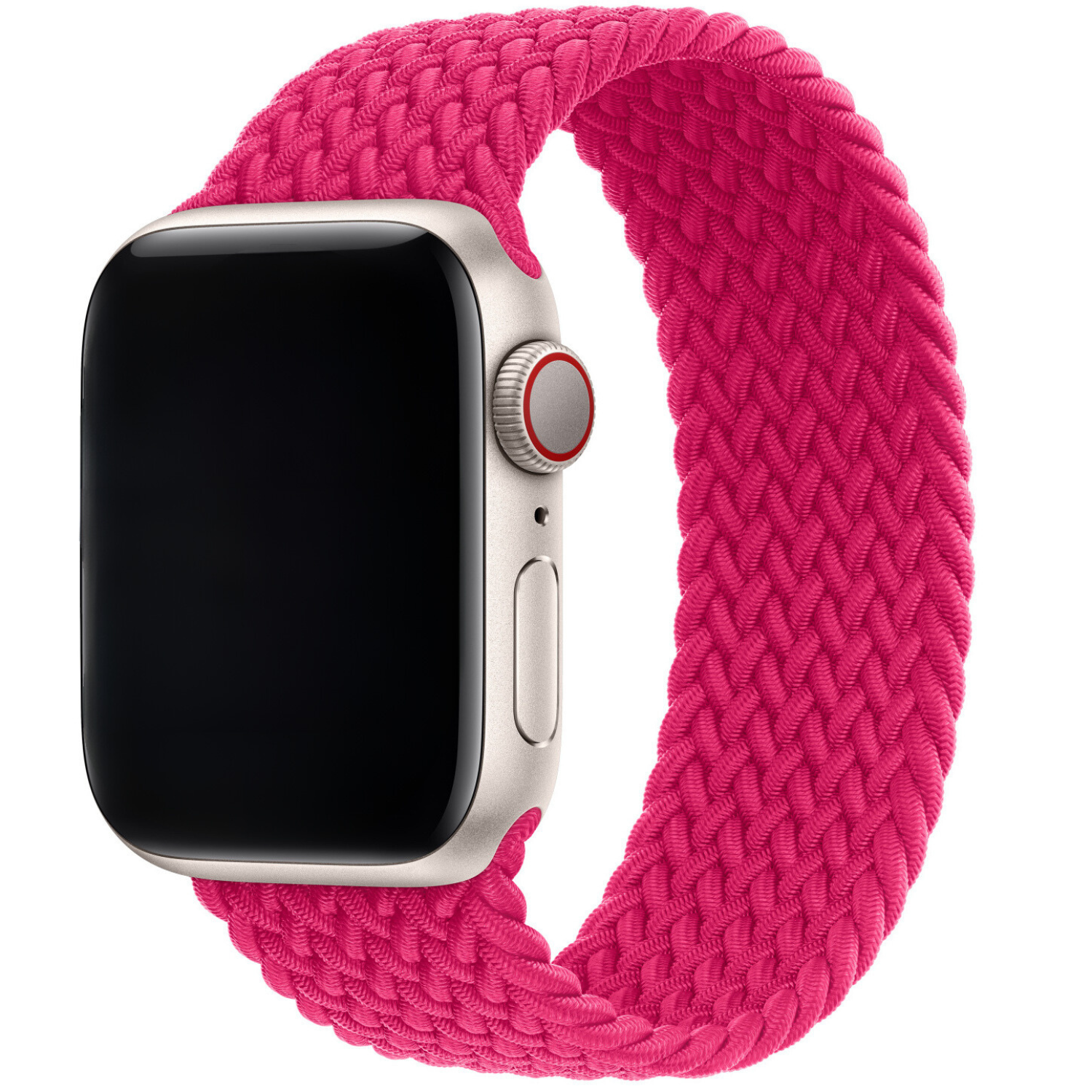 Apple Watch Nylon Braided Solo Loop Strap - Raspberry