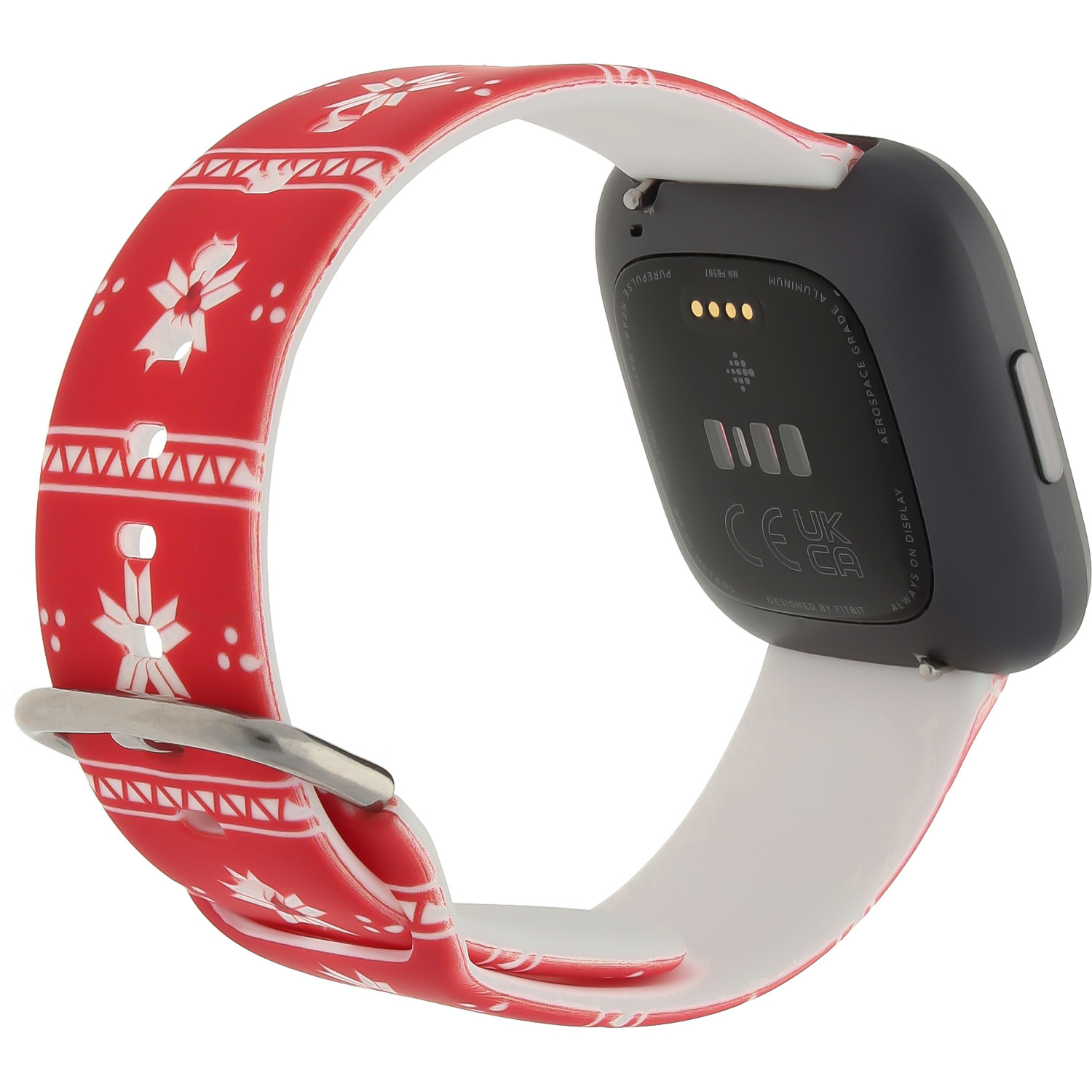 Fitbit Versa Print Sport Strap - Christmas Poinsettia Red