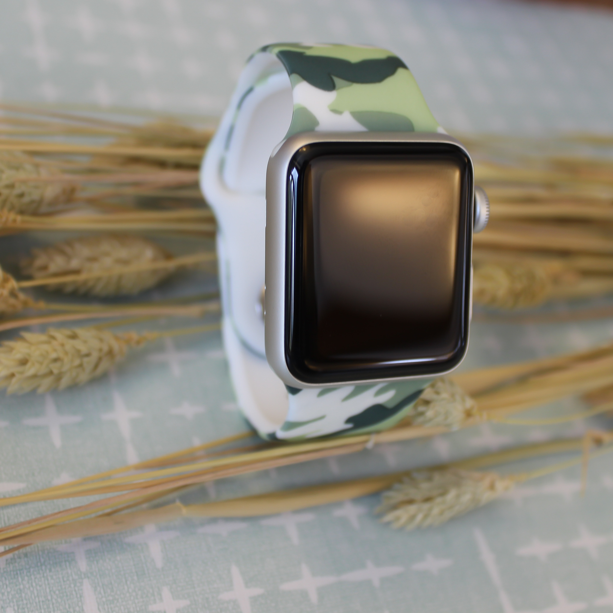 Apple Watch Print Sport Strap - Camouflage Green