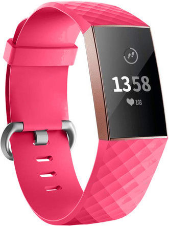 Fitbit Charge 3 &Amp; 4 Sport Waffle Strap - Pink Red