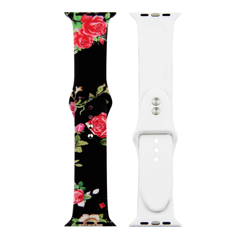 Apple Watch Print Sport Strap - Roses Black