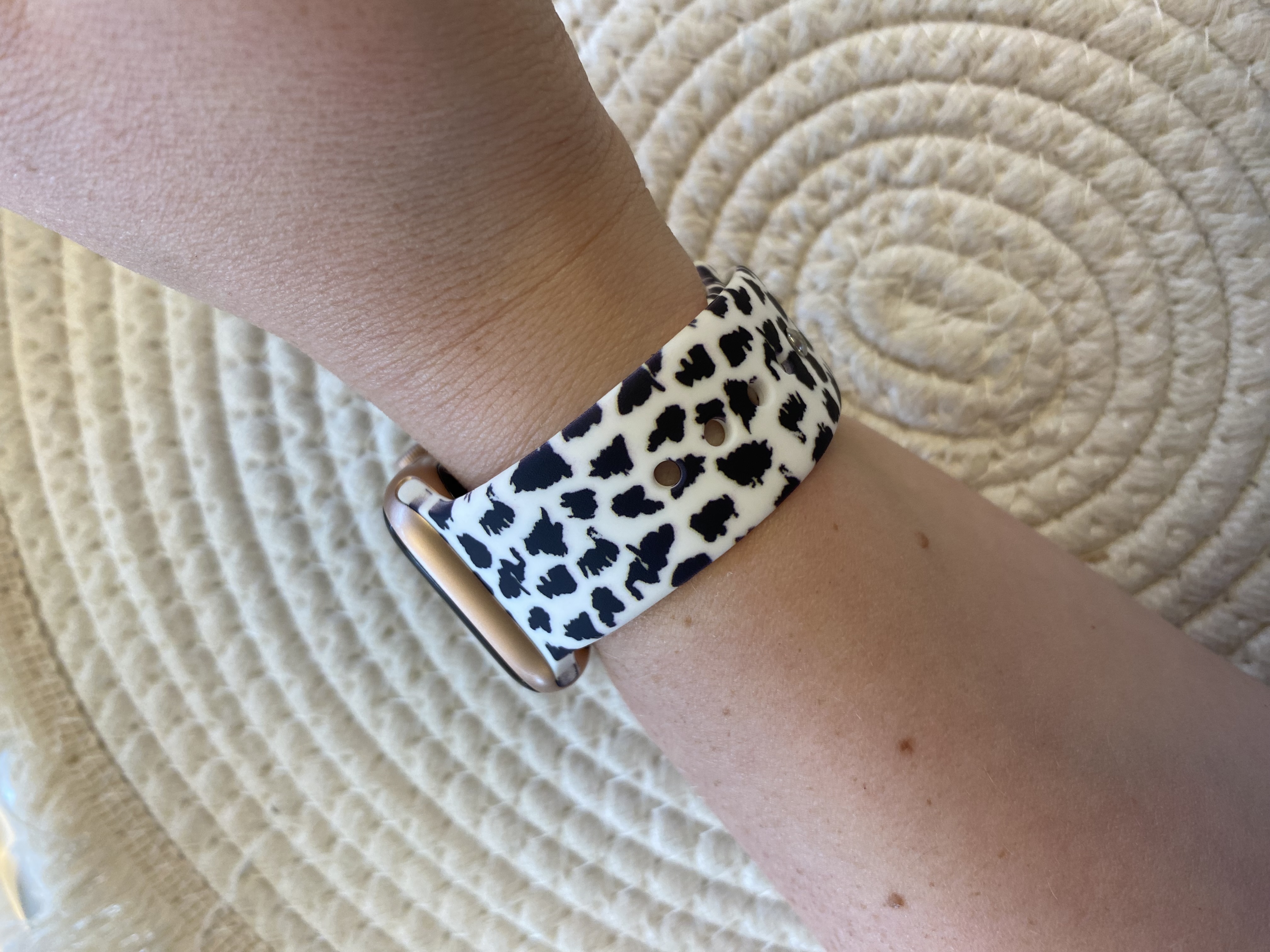 Apple Watch Print Sport Strap - Leopard White