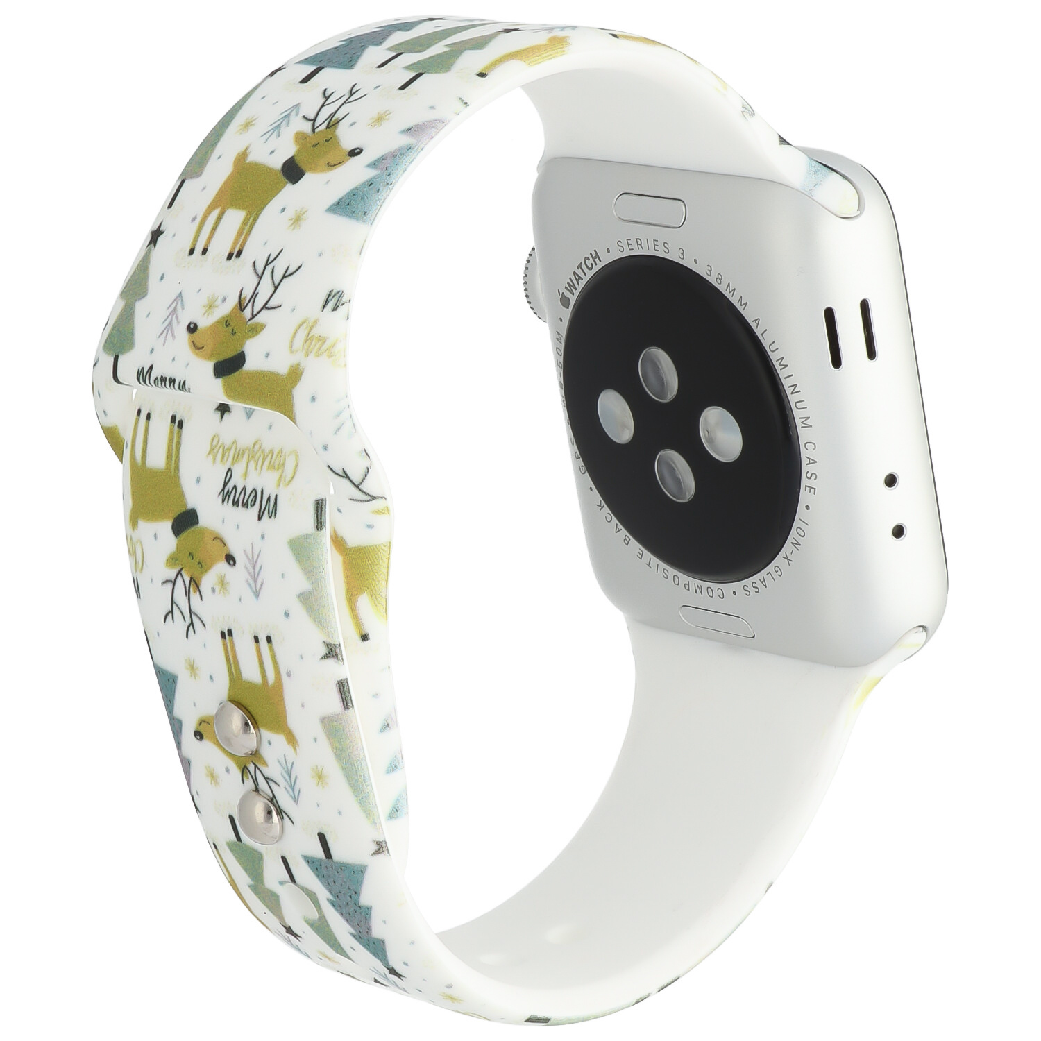 Apple Watch Print Sport Strap - Christmas Tree White