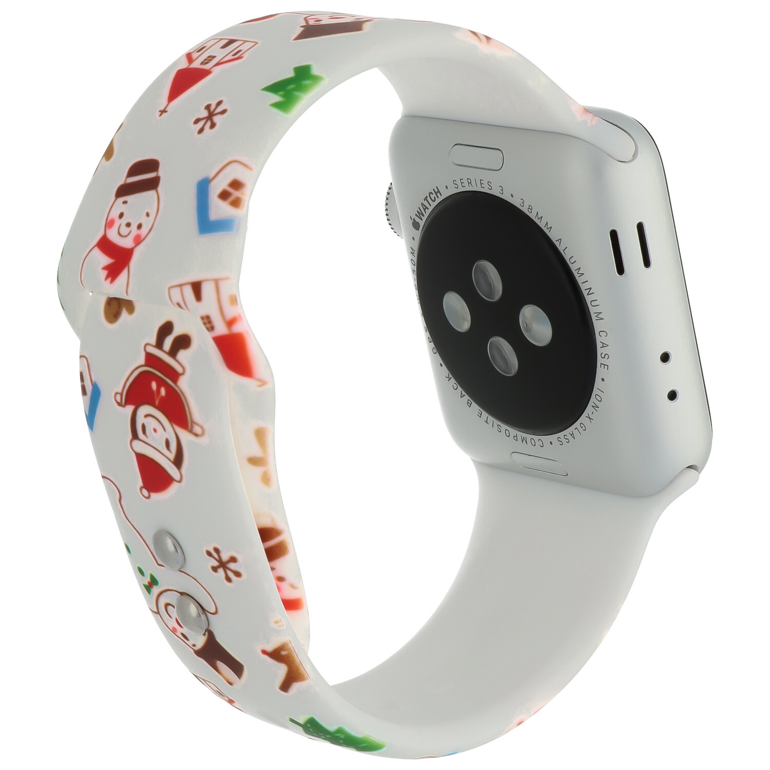 Apple Watch Print Sport Strap - Christmas Snowman White