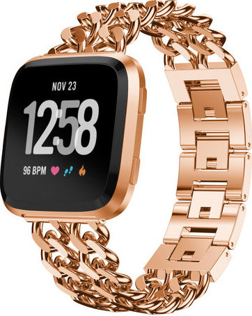 Fitbit Versa Cowboy Steel Link Strap - Rose Gold