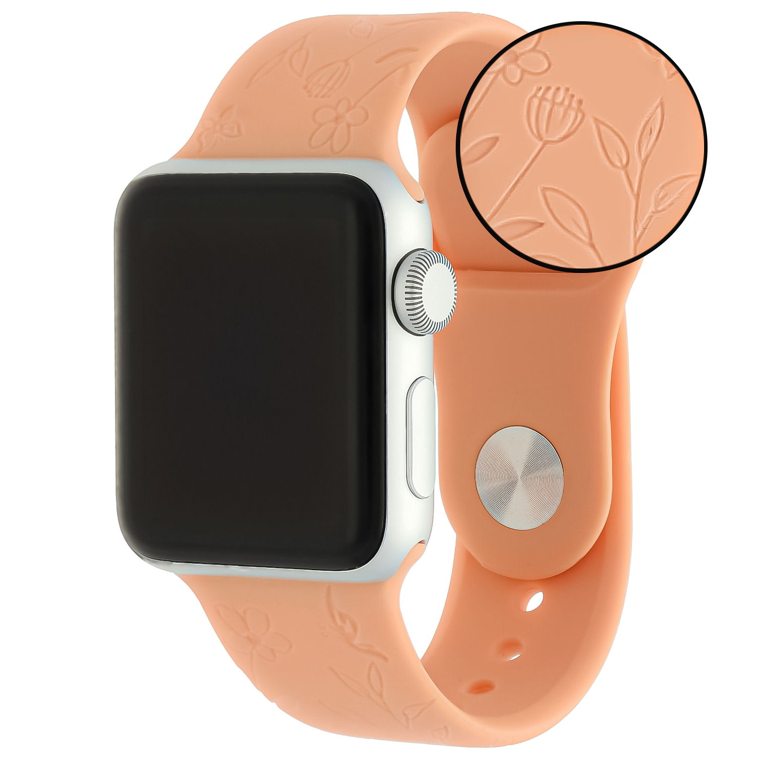 Apple Watch Print Sport Strap - Flowers Orange