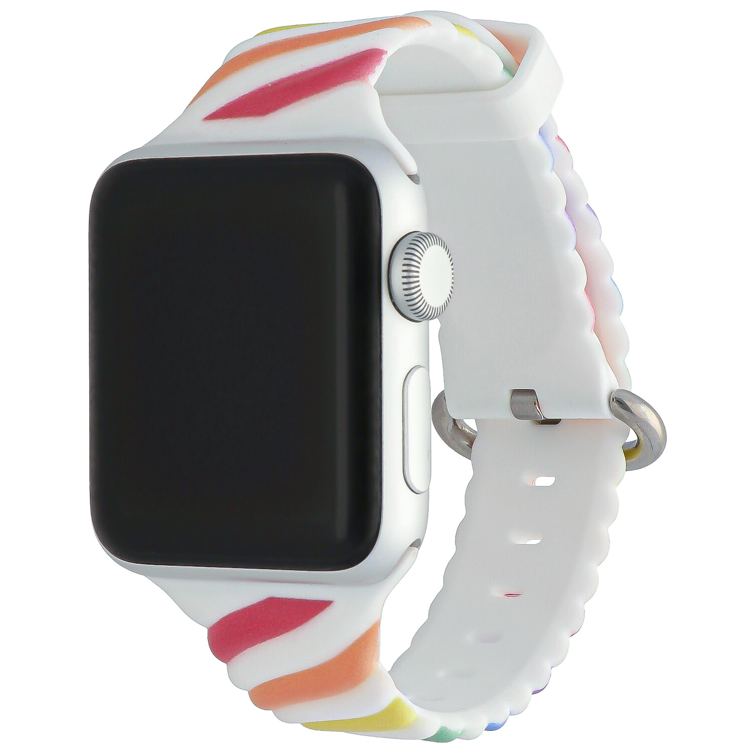 Apple Watch Swirl Sport Strap - Colourful White