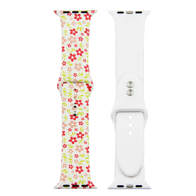 Apple Watch Print Sport Strap - Flowers Red