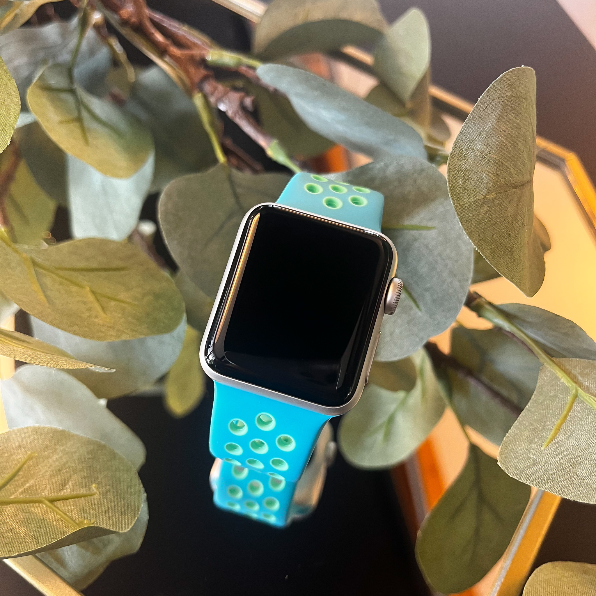 Apple Watch Double Sport Strap - Chlorine Blue Green Glow