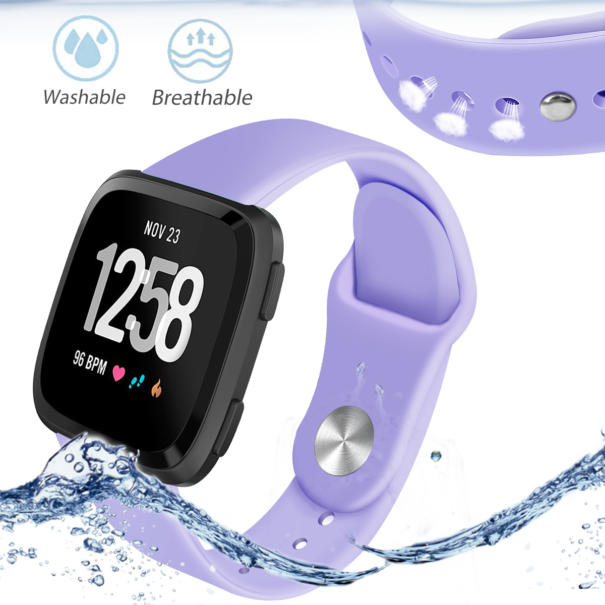 Fitbit Versa Silicone Sport Strap - Light Purple