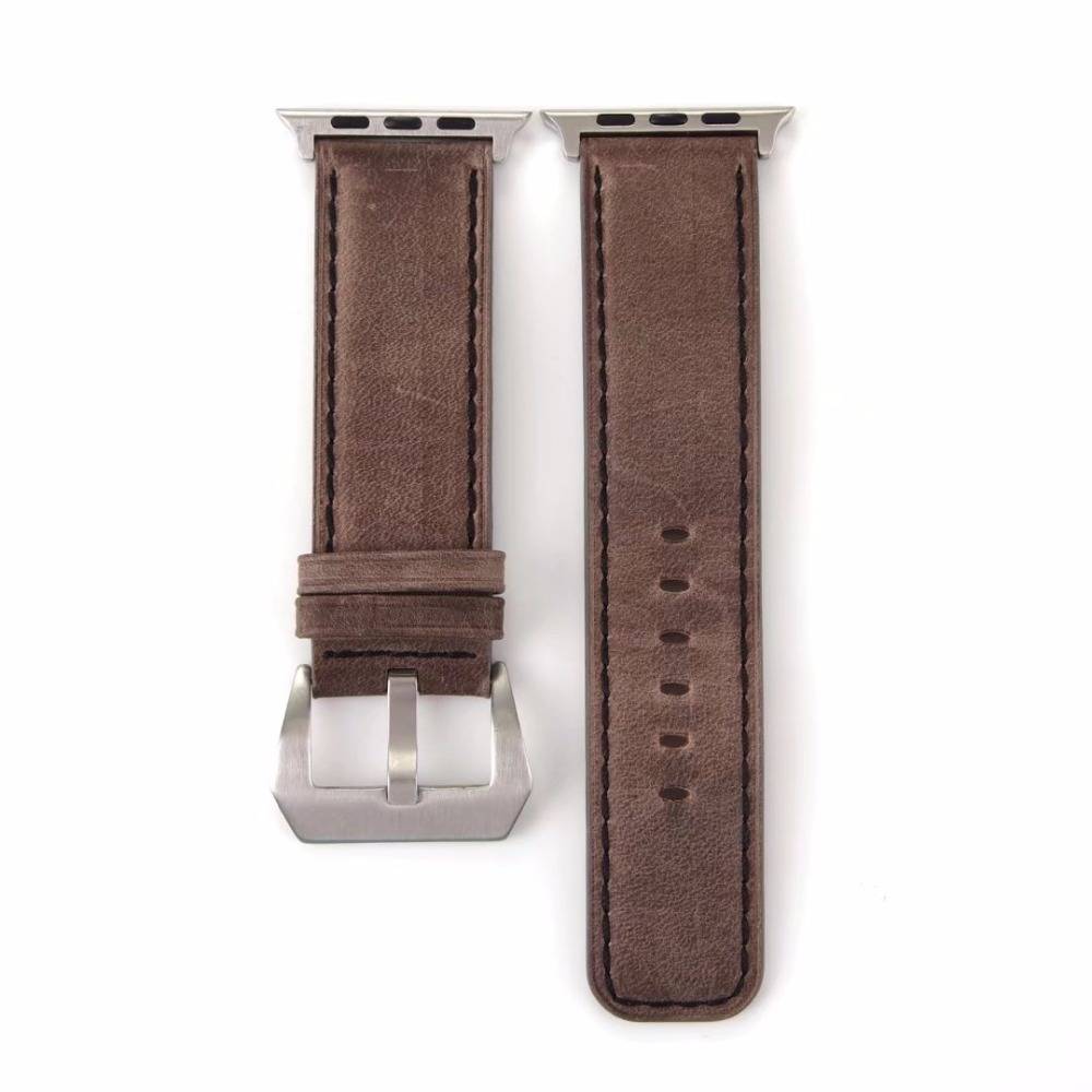 Apple Watch Leather Retro Strap - Dark Brown