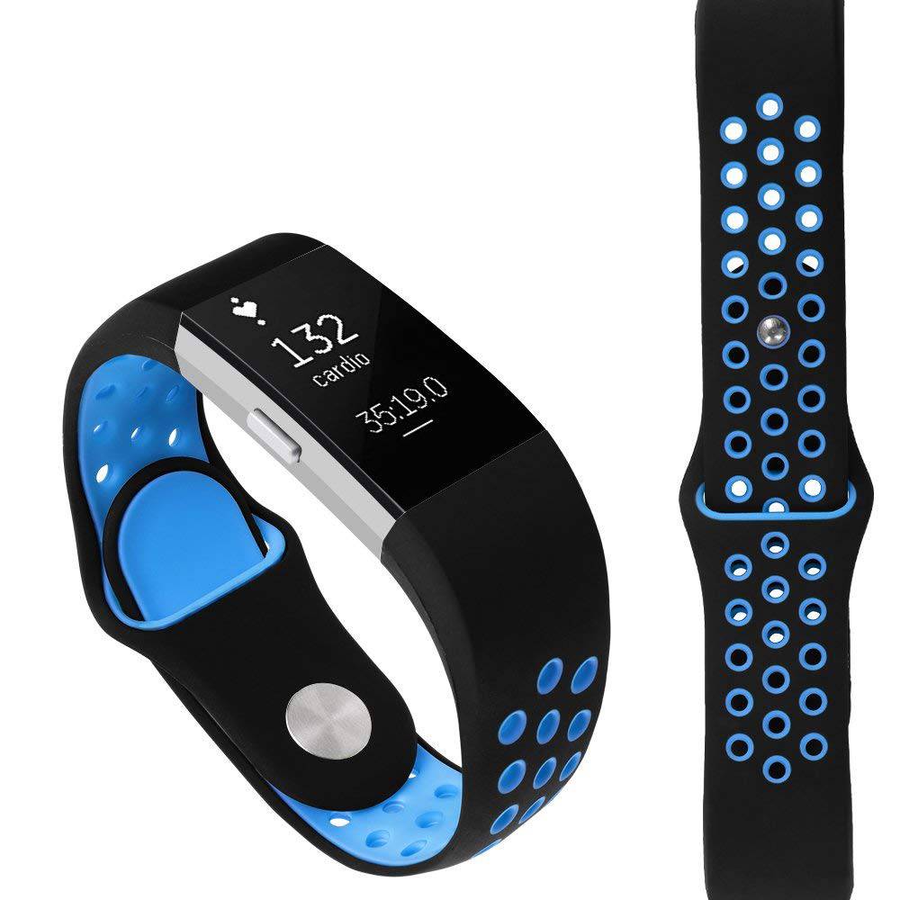 Fitbit Charge 2 Double Sport Strap - Black Blue