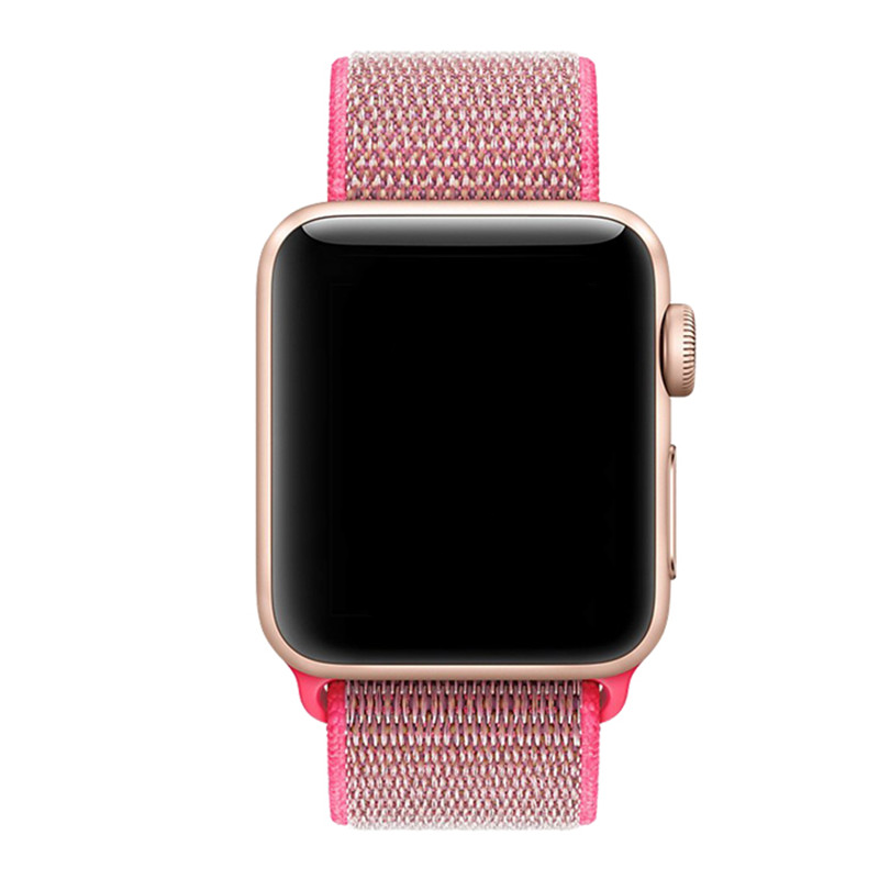 Apple Watch Nylon Sport Loop Strap - Pink Red