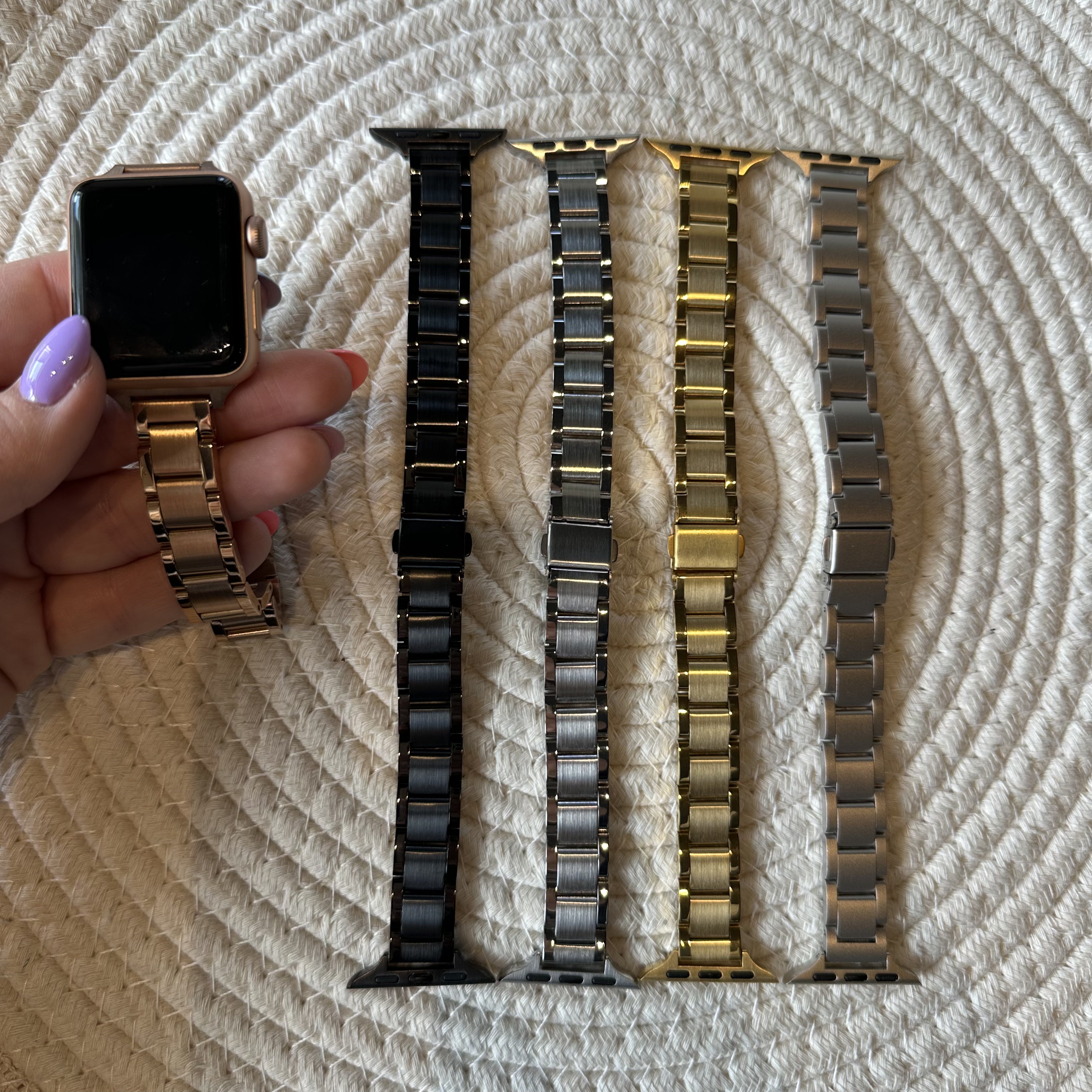 Apple Watch Thin Link Band Noor - Black