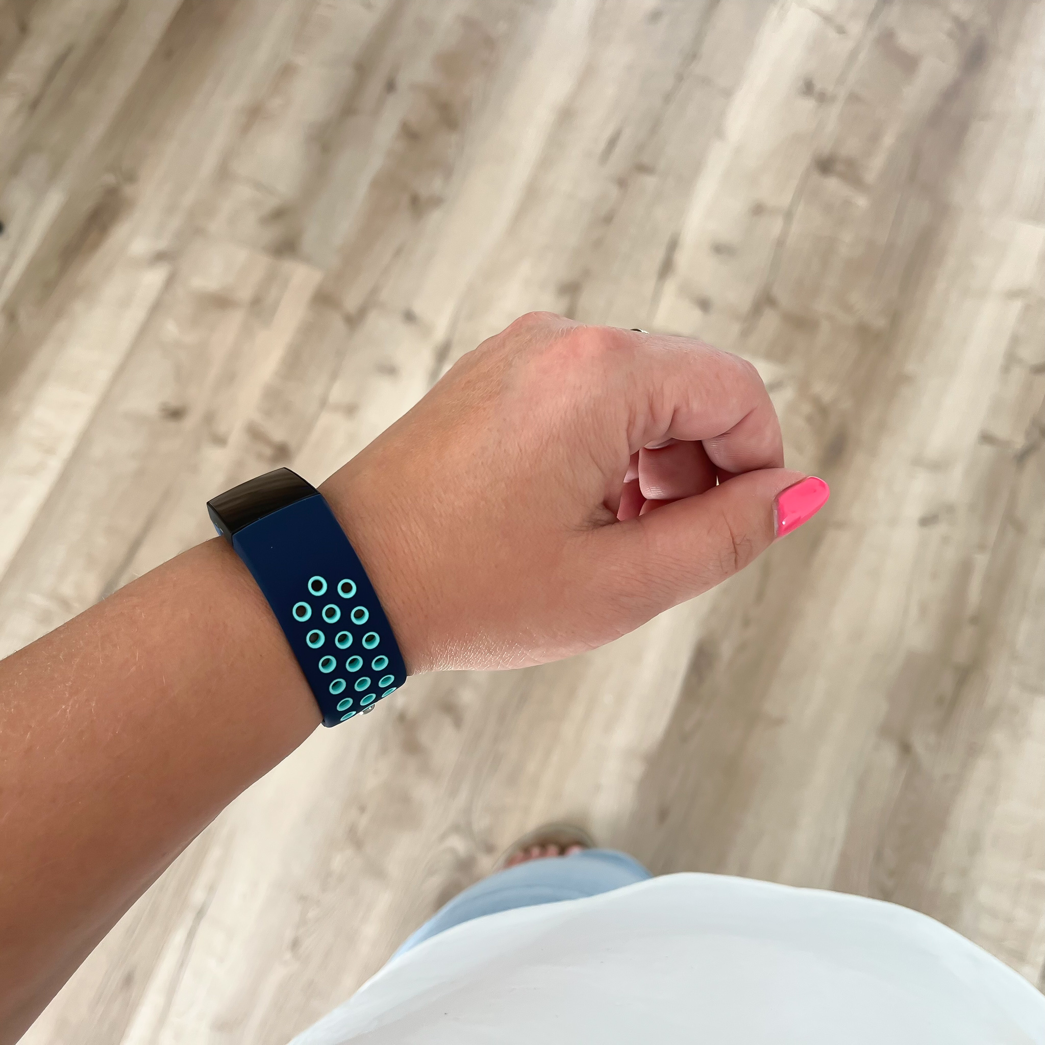 Fitbit Charge 3 &Amp; 4 Double Sport Strap - Dark Blue Light Blue