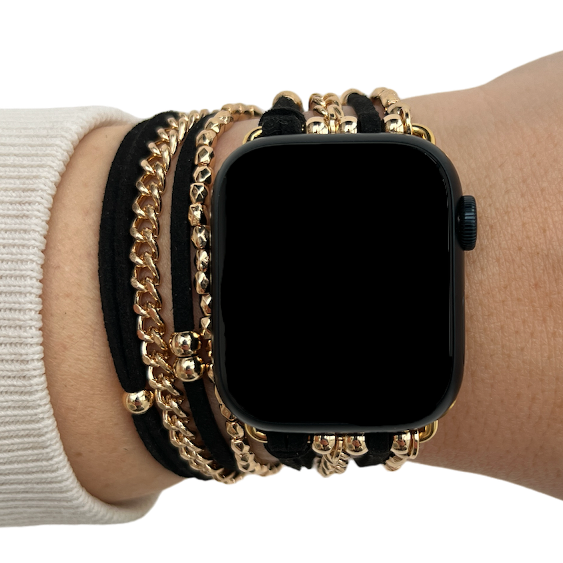 Apple Watch Jewellery Strap – Nancy Black Gold 