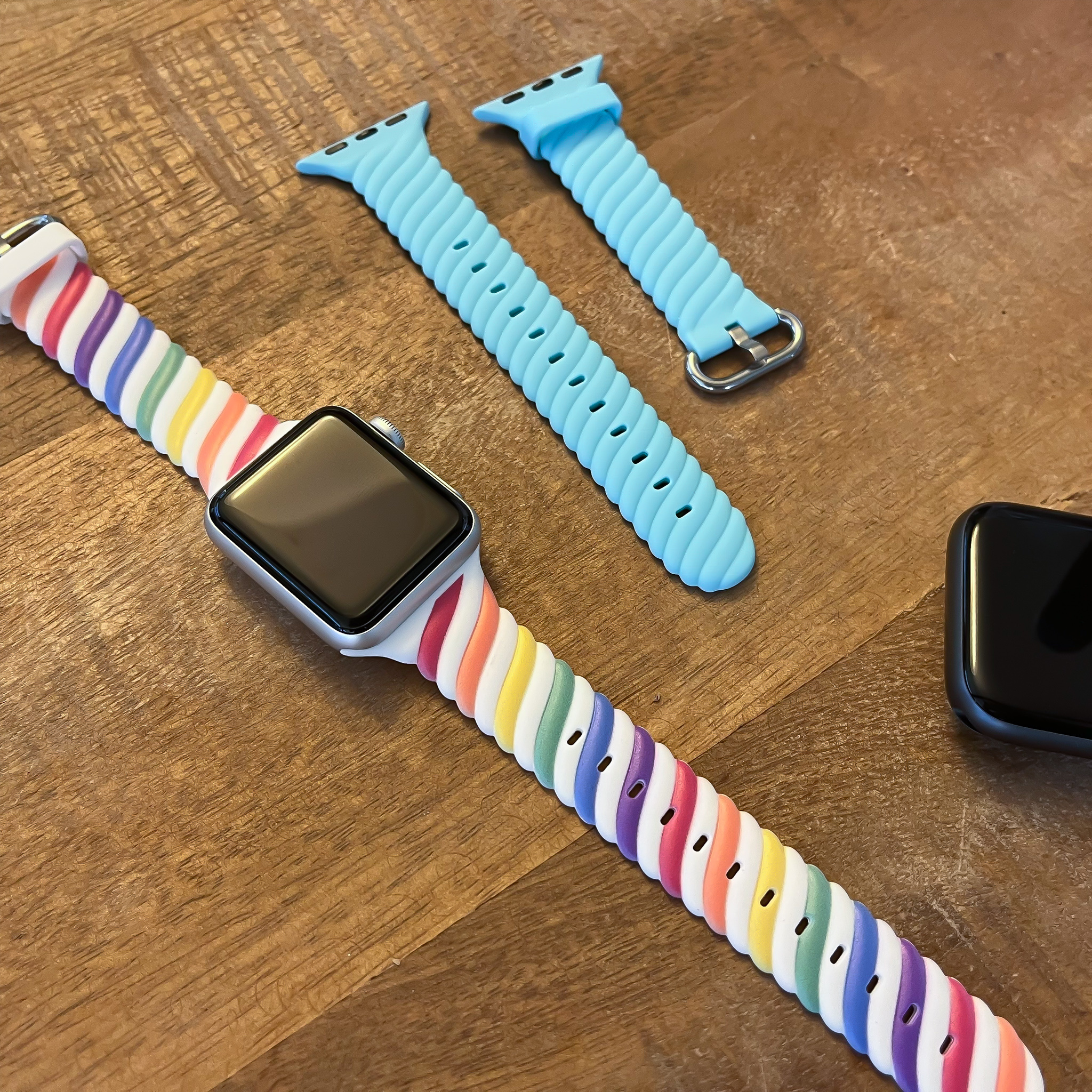 Apple Watch Swirl Sport Strap - Colourful White