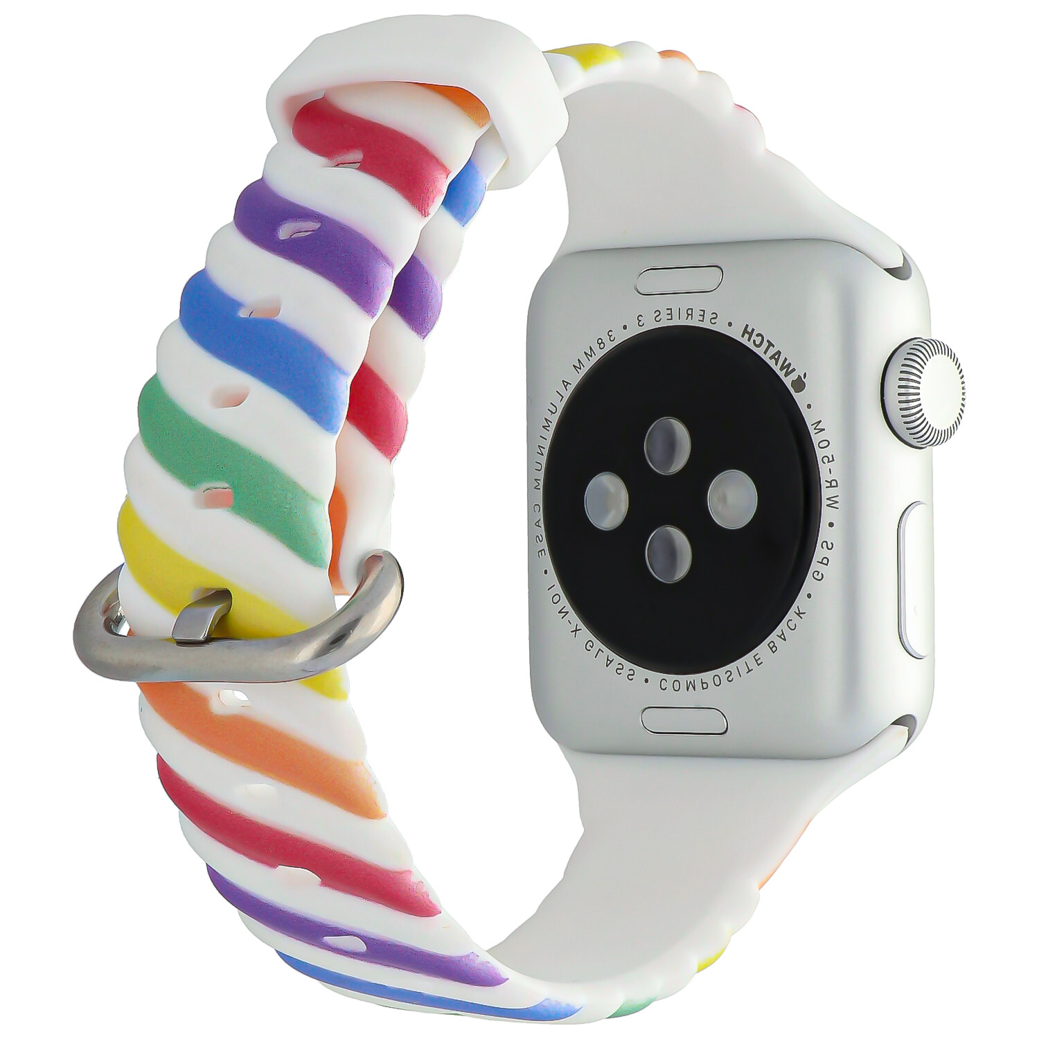 Apple Watch Swirl Sport Strap - Colourful White