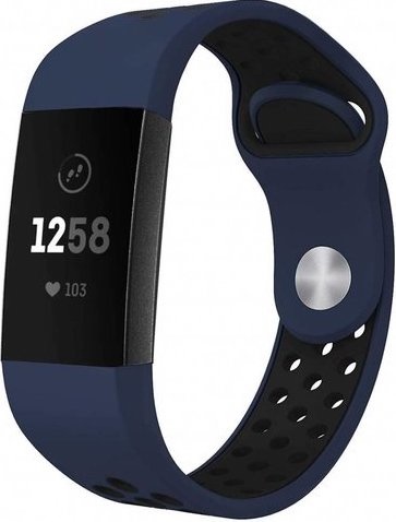 Fitbit Charge 3 &Amp; 4 Double Sport Strap - Dark Blue Black