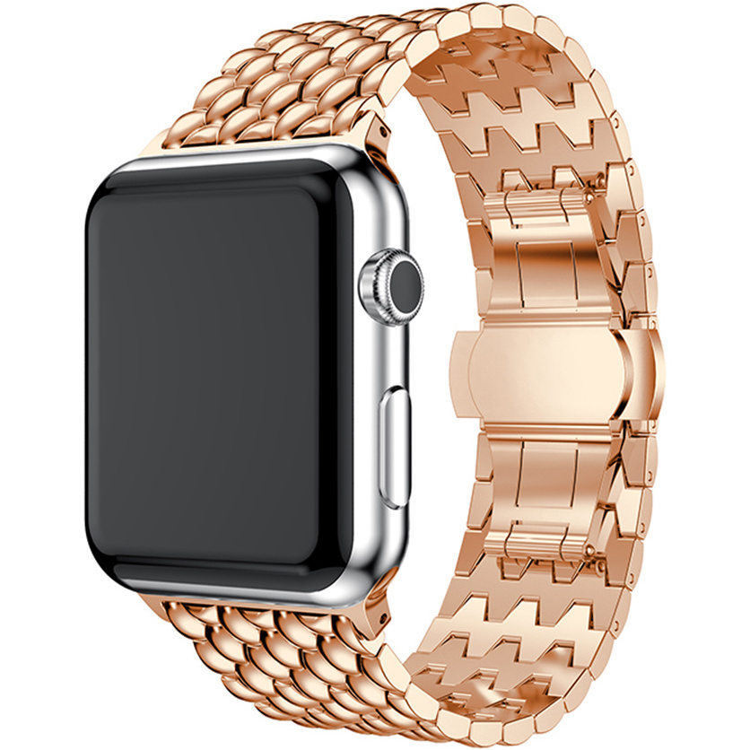 Apple Watch Dragon Steel Link Strap - Rose Gold