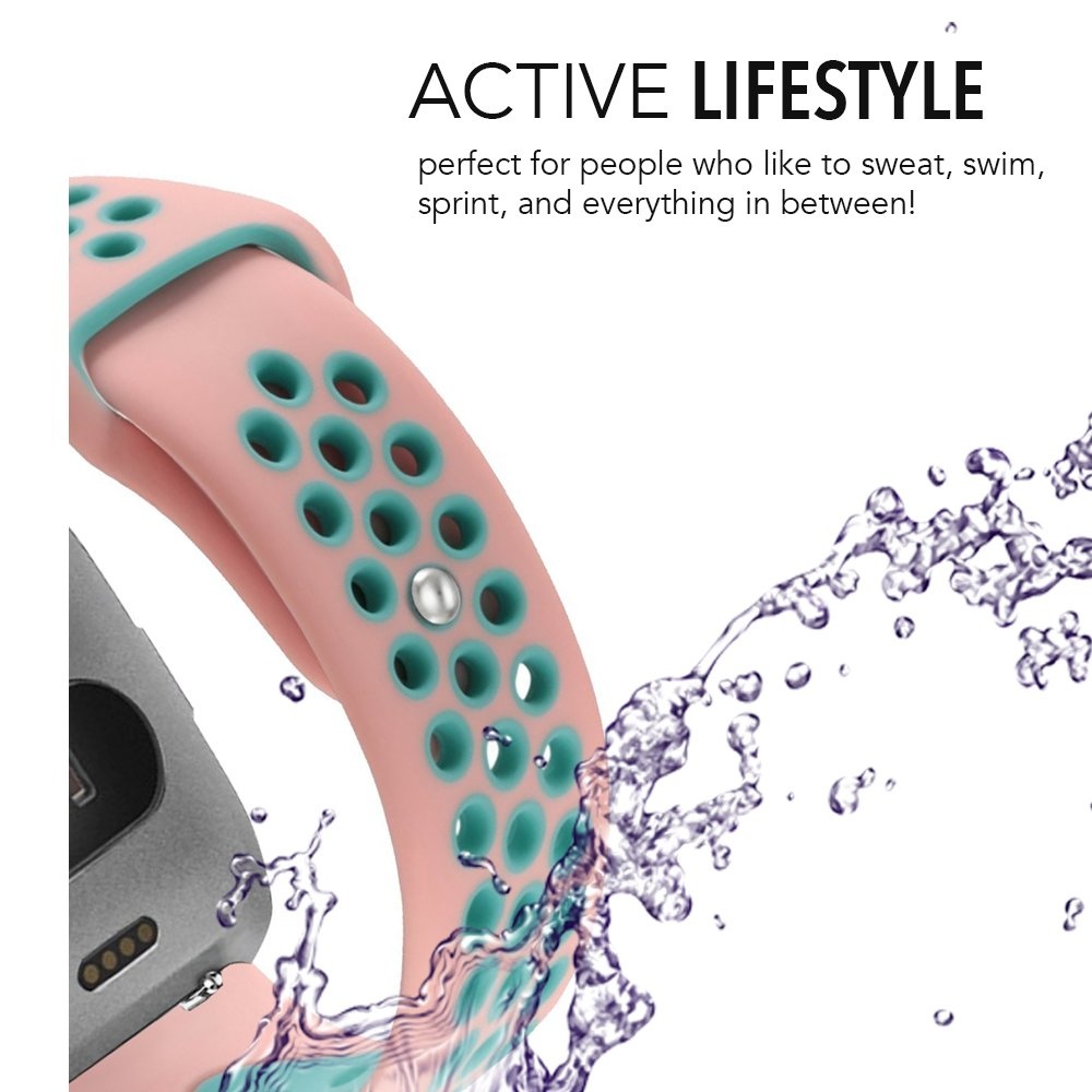 Fitbit Versa Double Sport Strap - Pink Light Blue