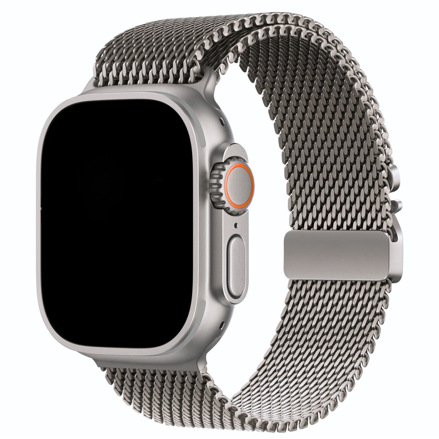 Apple Watch Milanese Buckle Loop Band - Silver Titanium