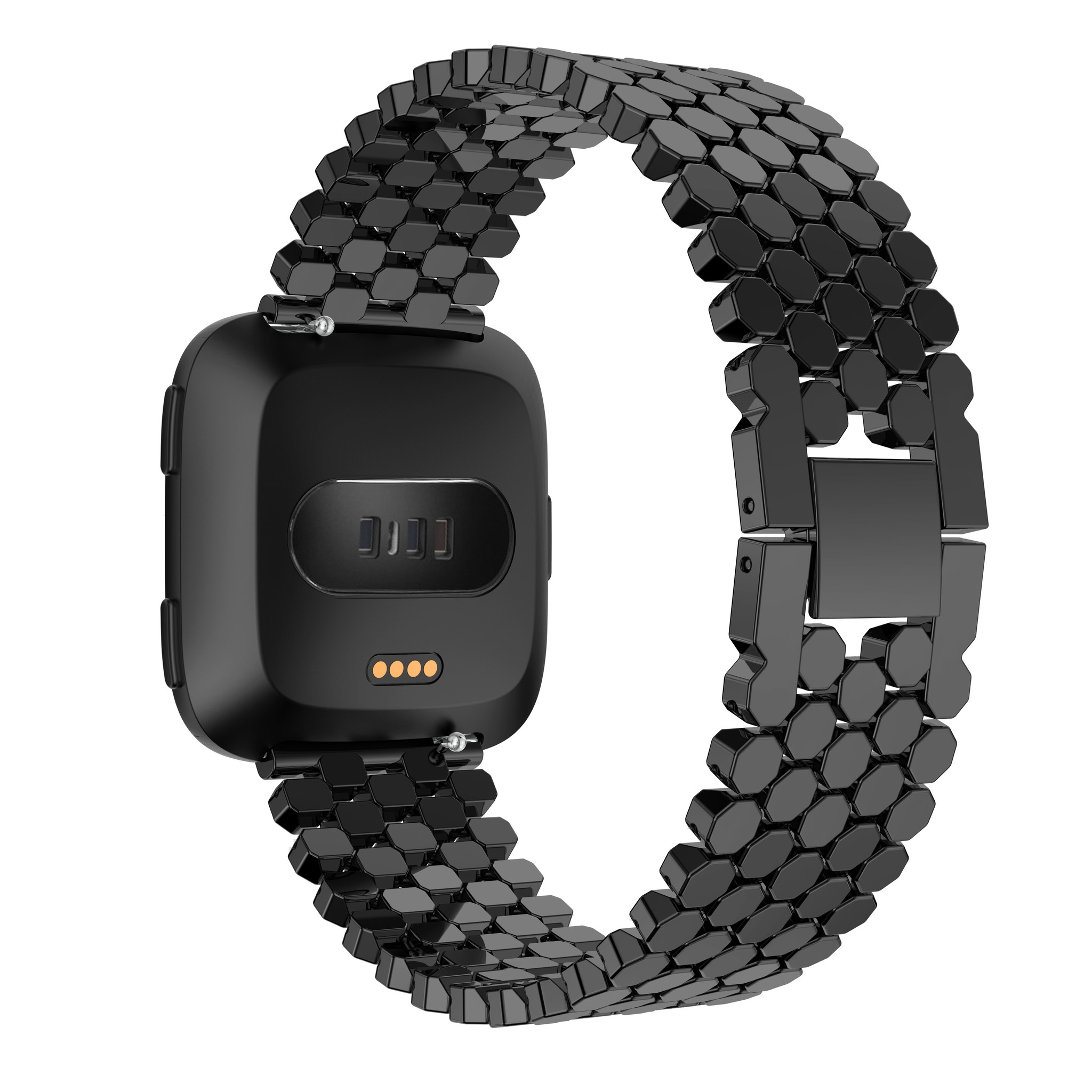 Fitbit Versa Fish Steel Link Strap - Black