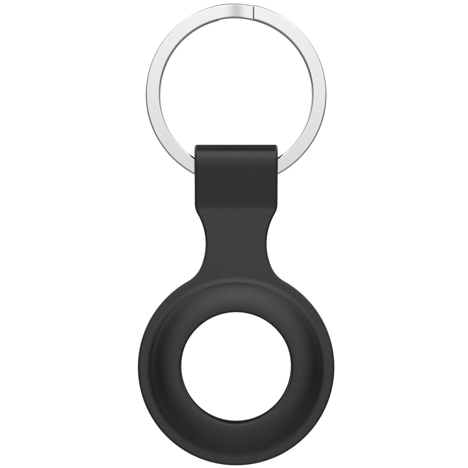 Airtag Silicone Ring Key Ring - Black