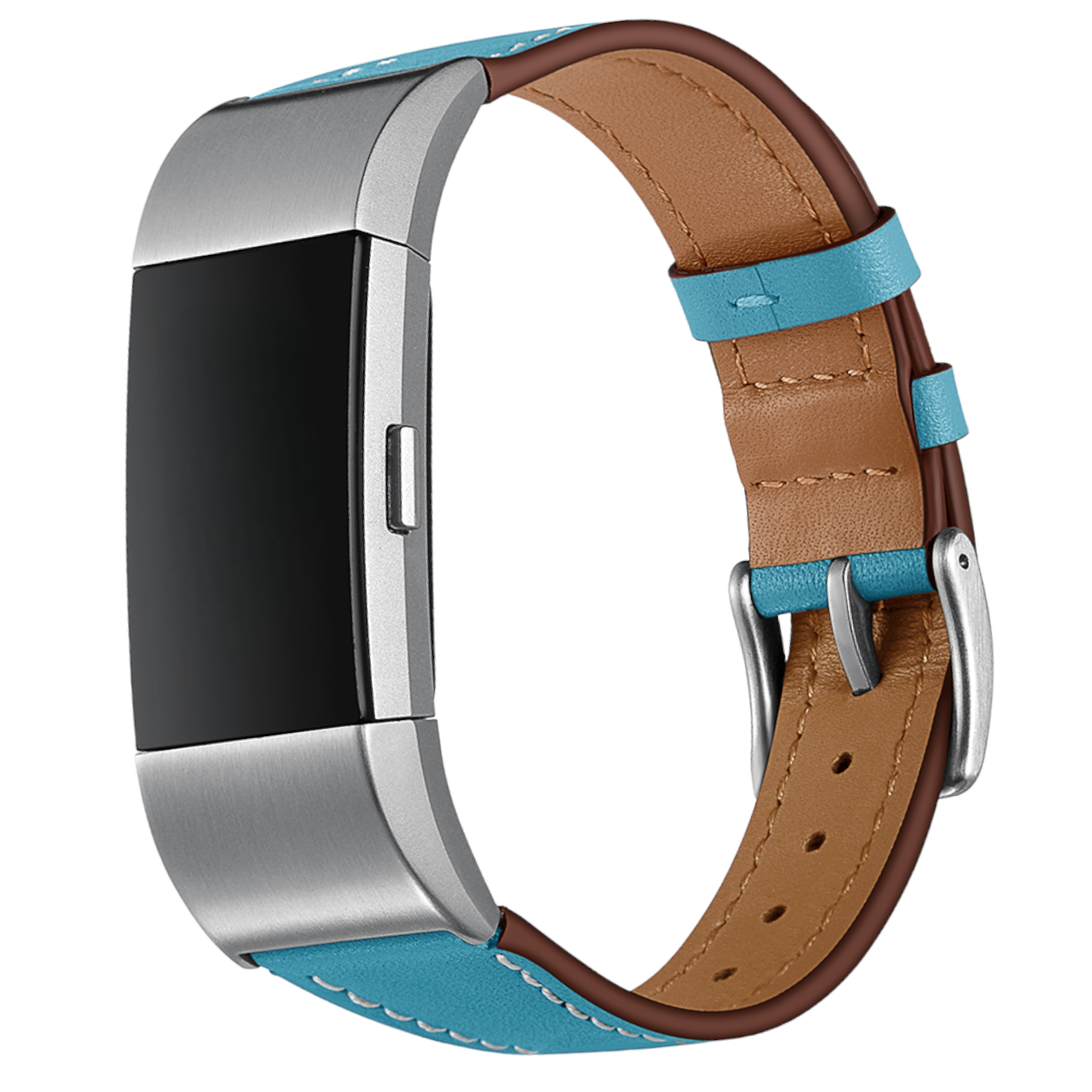 Fitbit Charge 2 Premium Leather Strap - Light Blue