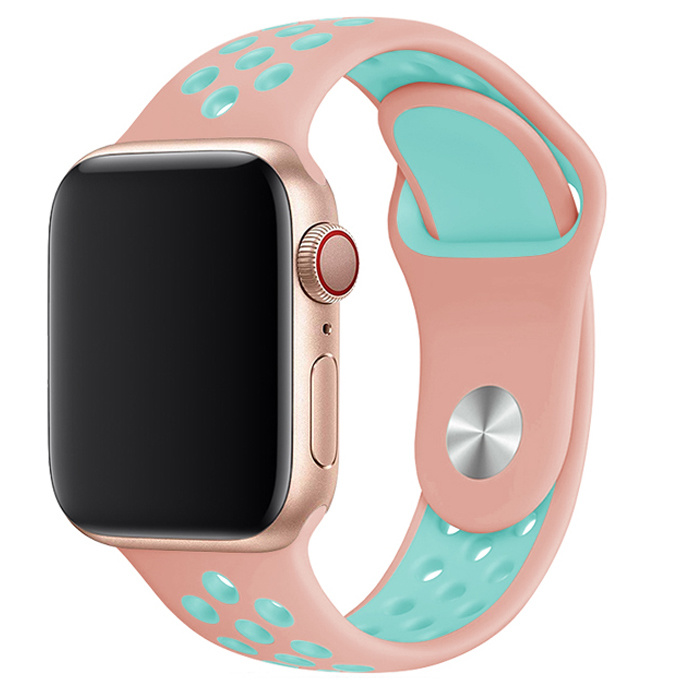 Apple Watch Double Sport Strap - Pink Light Blue