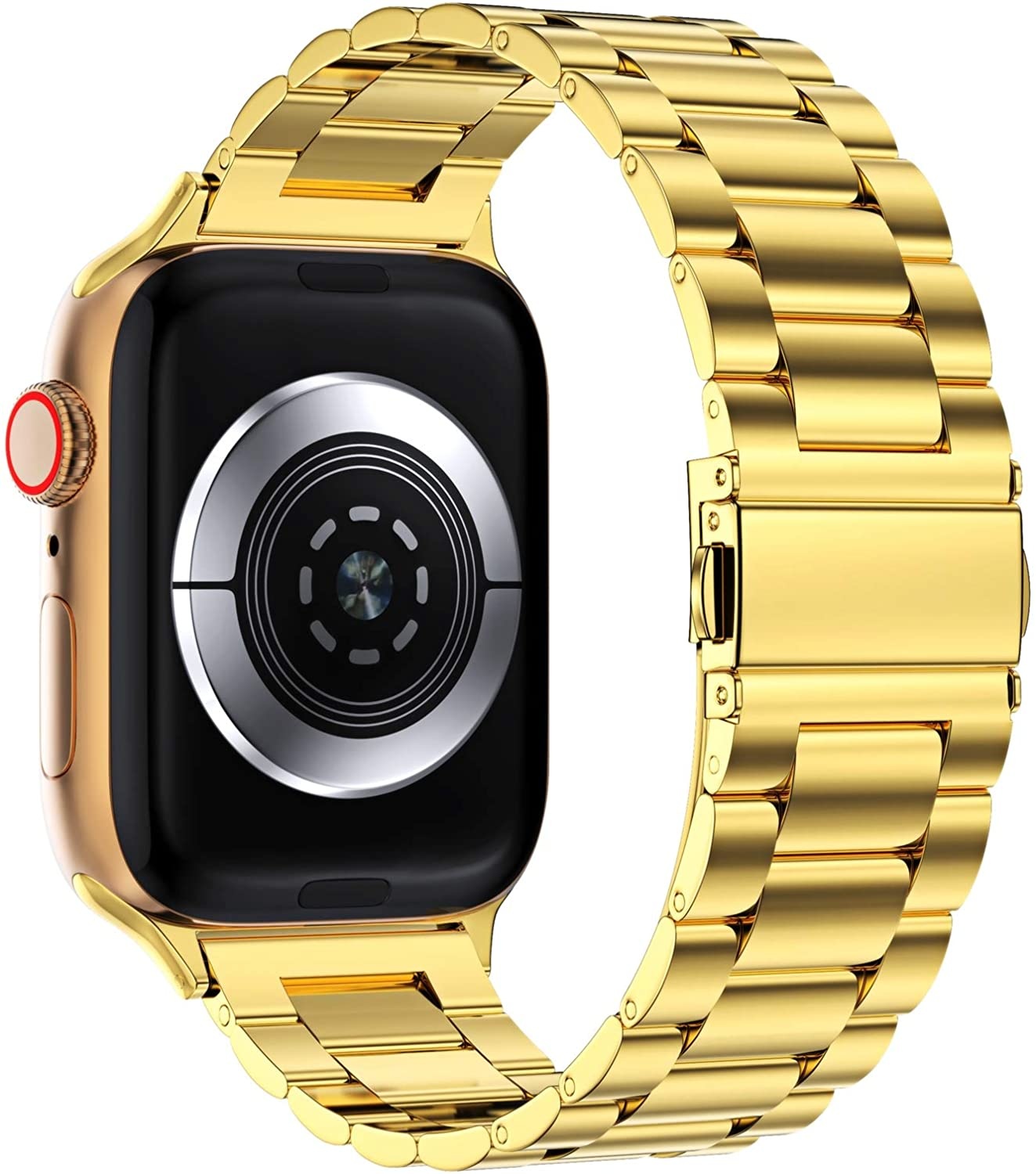 Apple Watch Beads Steel Link Strap - Gold