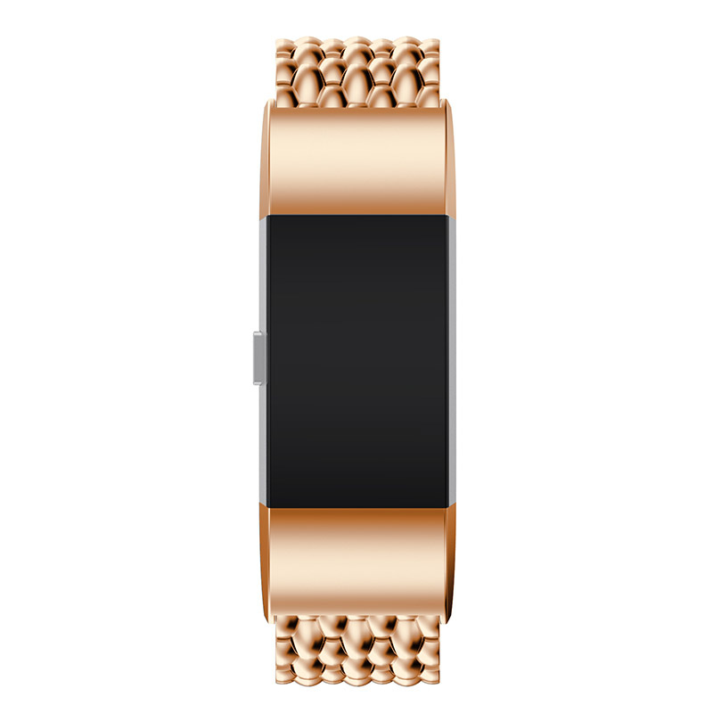 Fitbit Charge 3 &Amp; 4 Dragon Steel Link Strap - Rose Gold