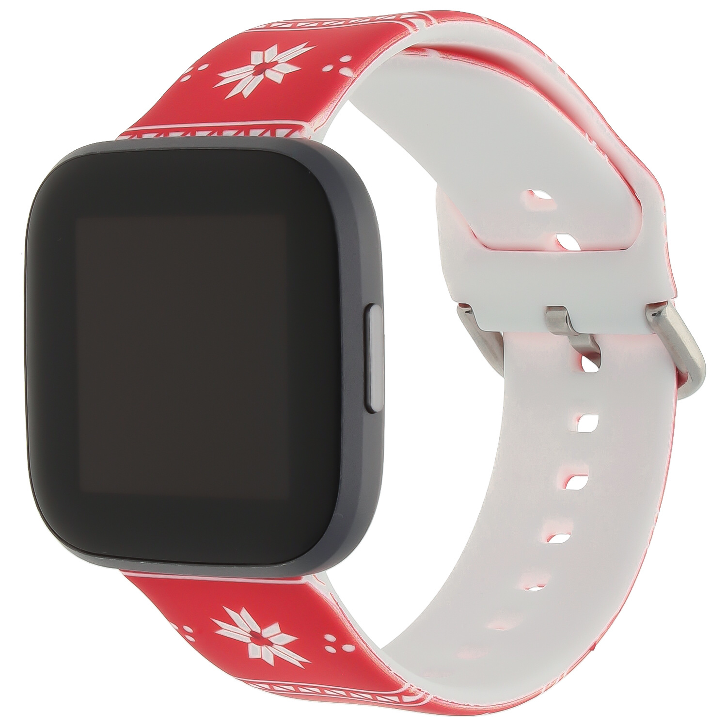 Fitbit Versa Print Sport Strap - Christmas Poinsettia Red