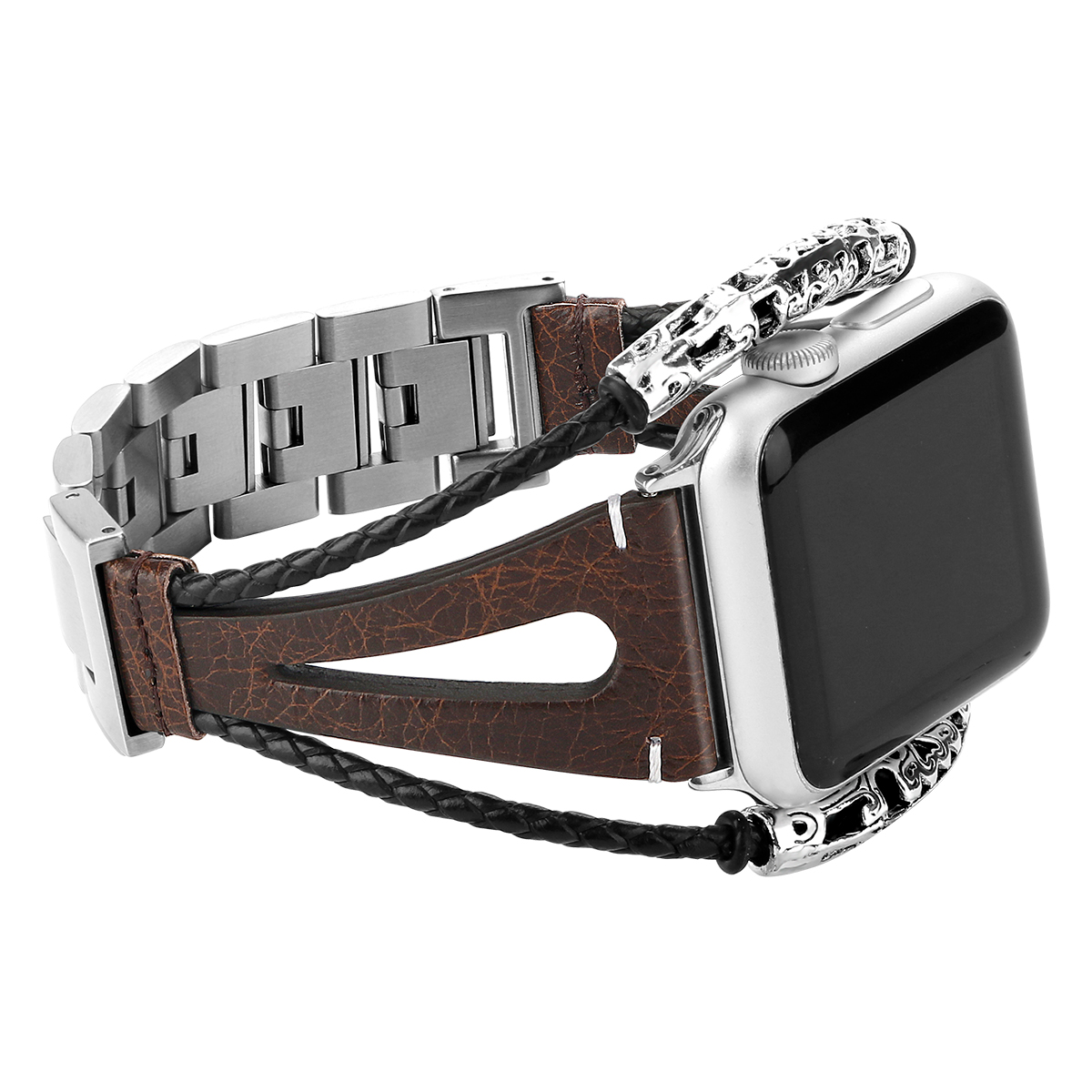 Apple Watch Leather Jewellery Robust Strap - Dark Brown