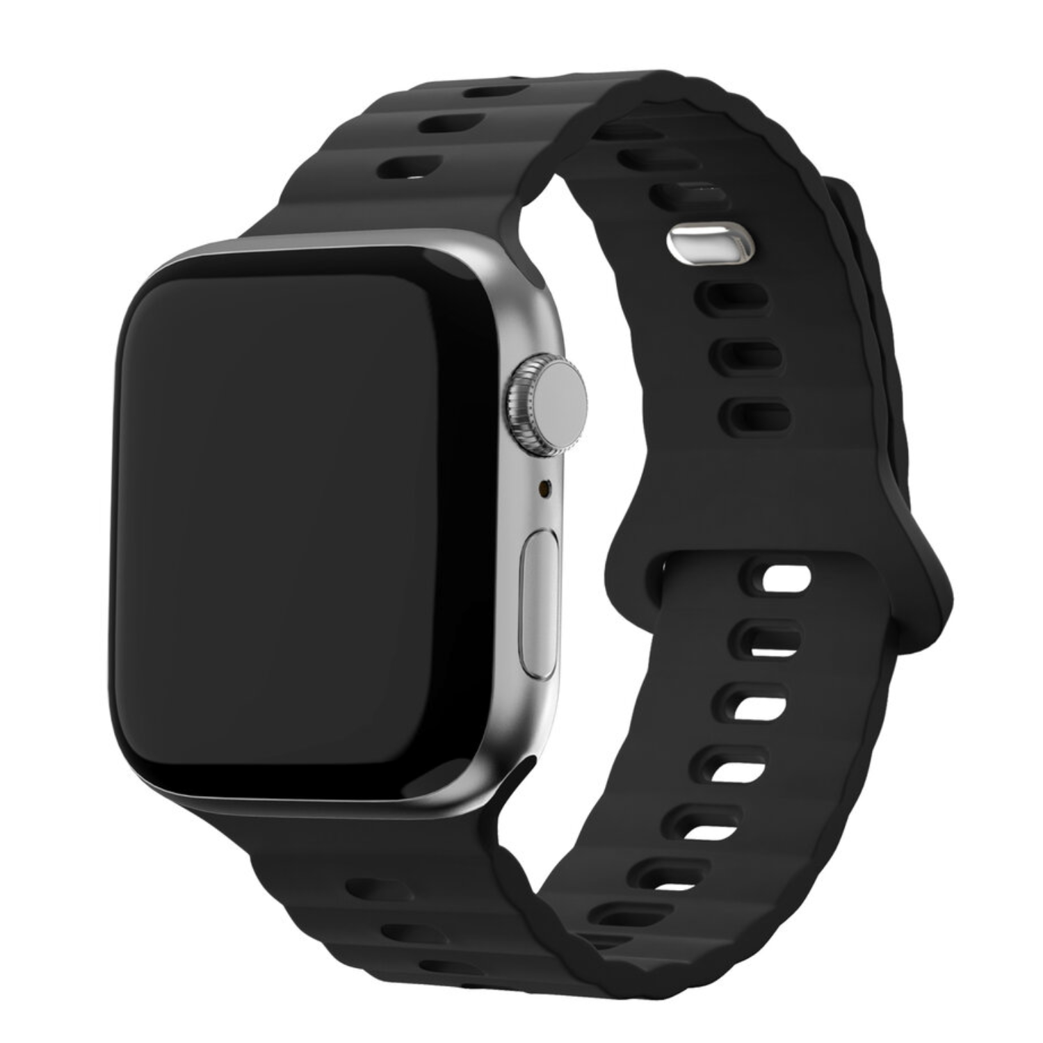 Apple Watch silicone Wave band - Zwart - 7440850316327 - 123watches-1