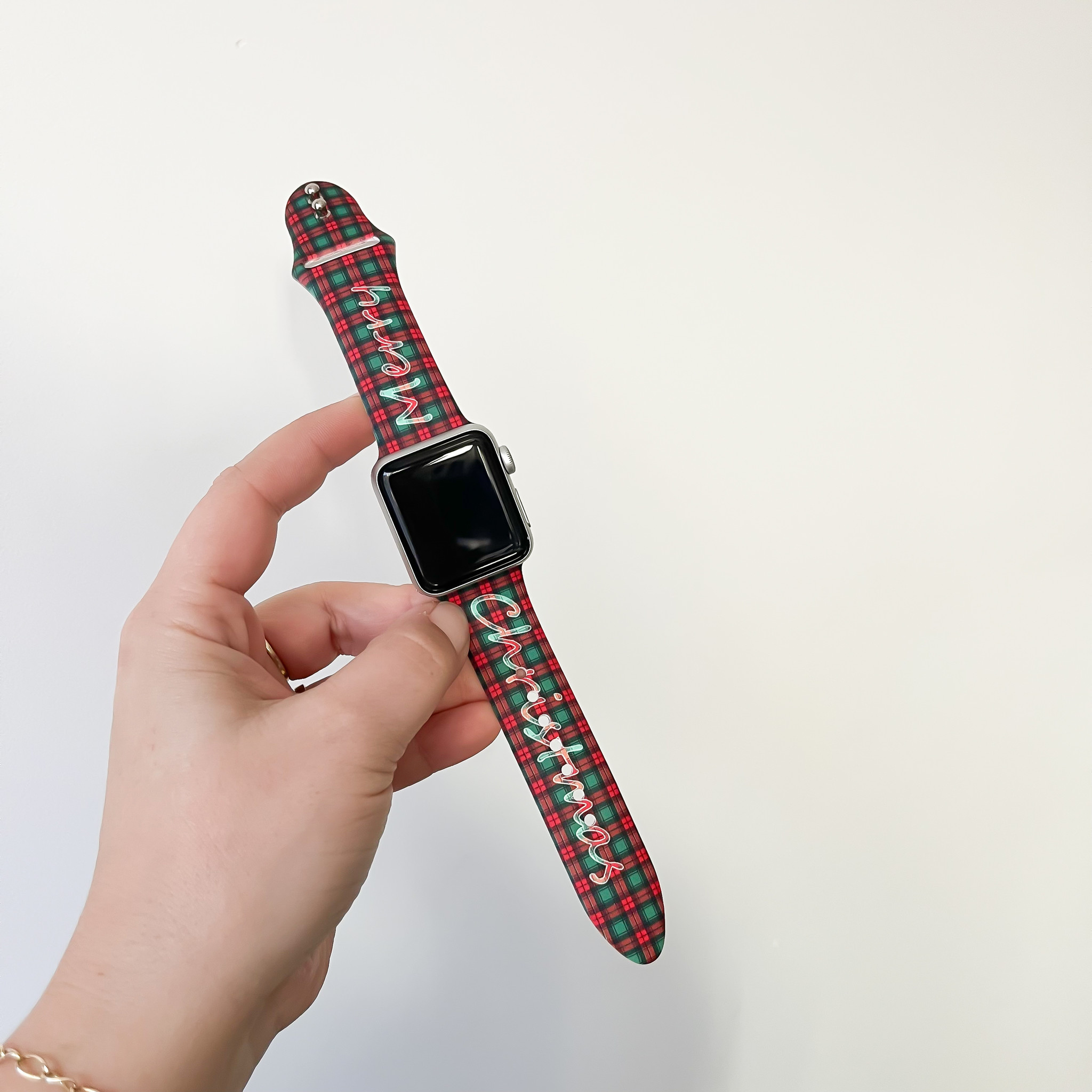 Apple Watch Print Sport Strap - Christmas Plaid