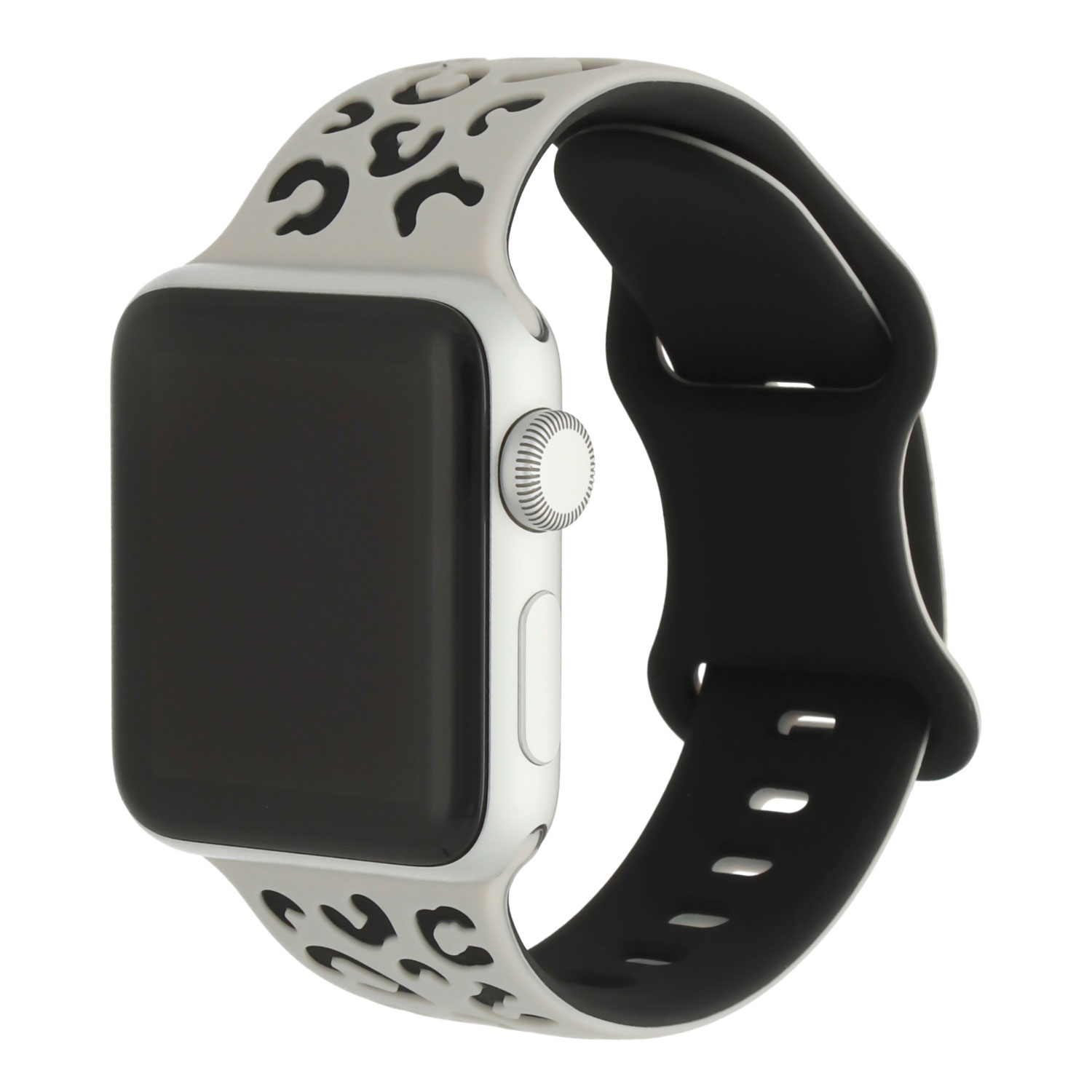 Apple Watch silicone luipaard Wild band -  Sterrenlicht Zwart - 7440850314330 - 123watches