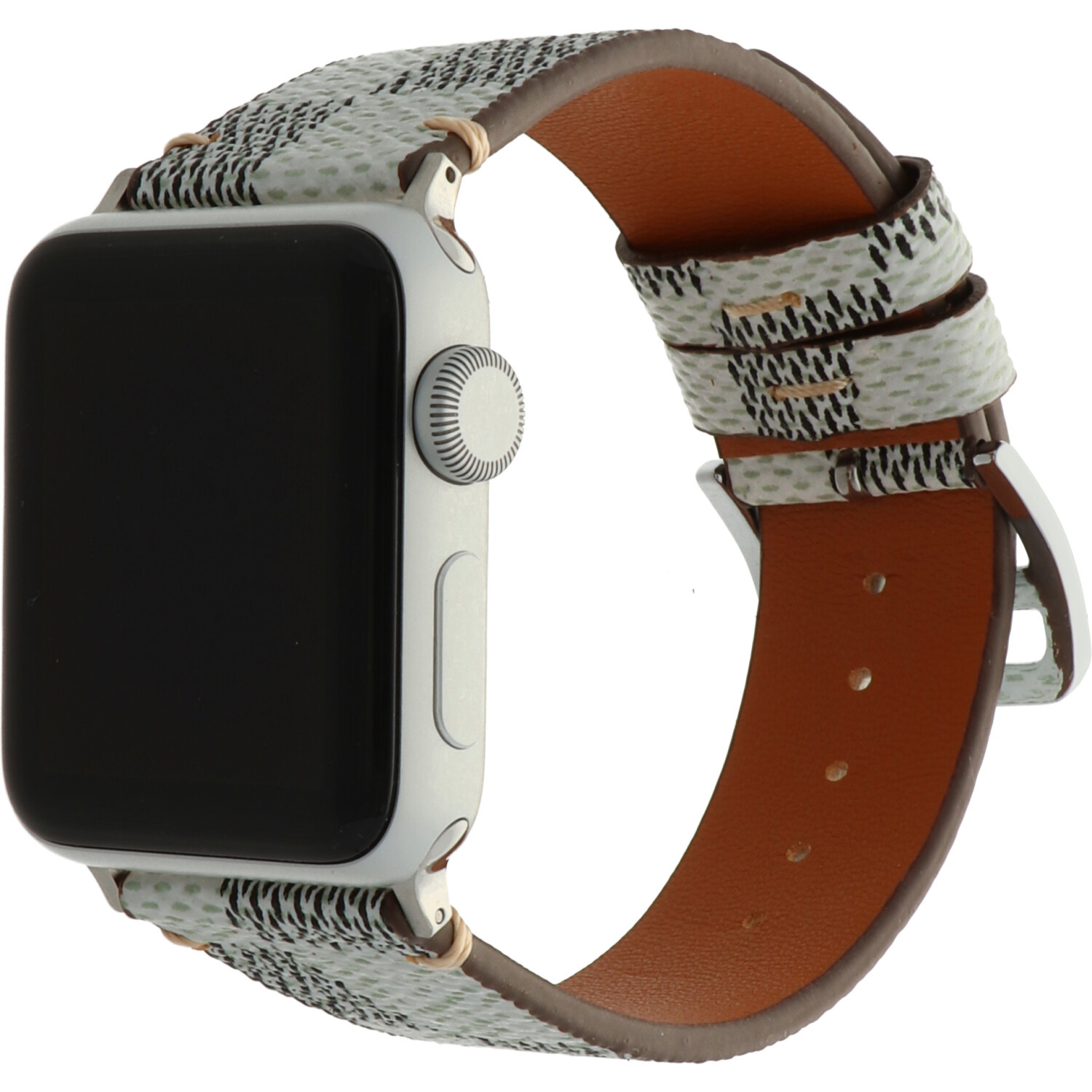 Apple Watch Leather Grid Strap - White