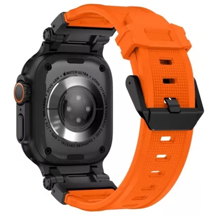 Apple Watch robust Silicone Robust strap - Orange Black