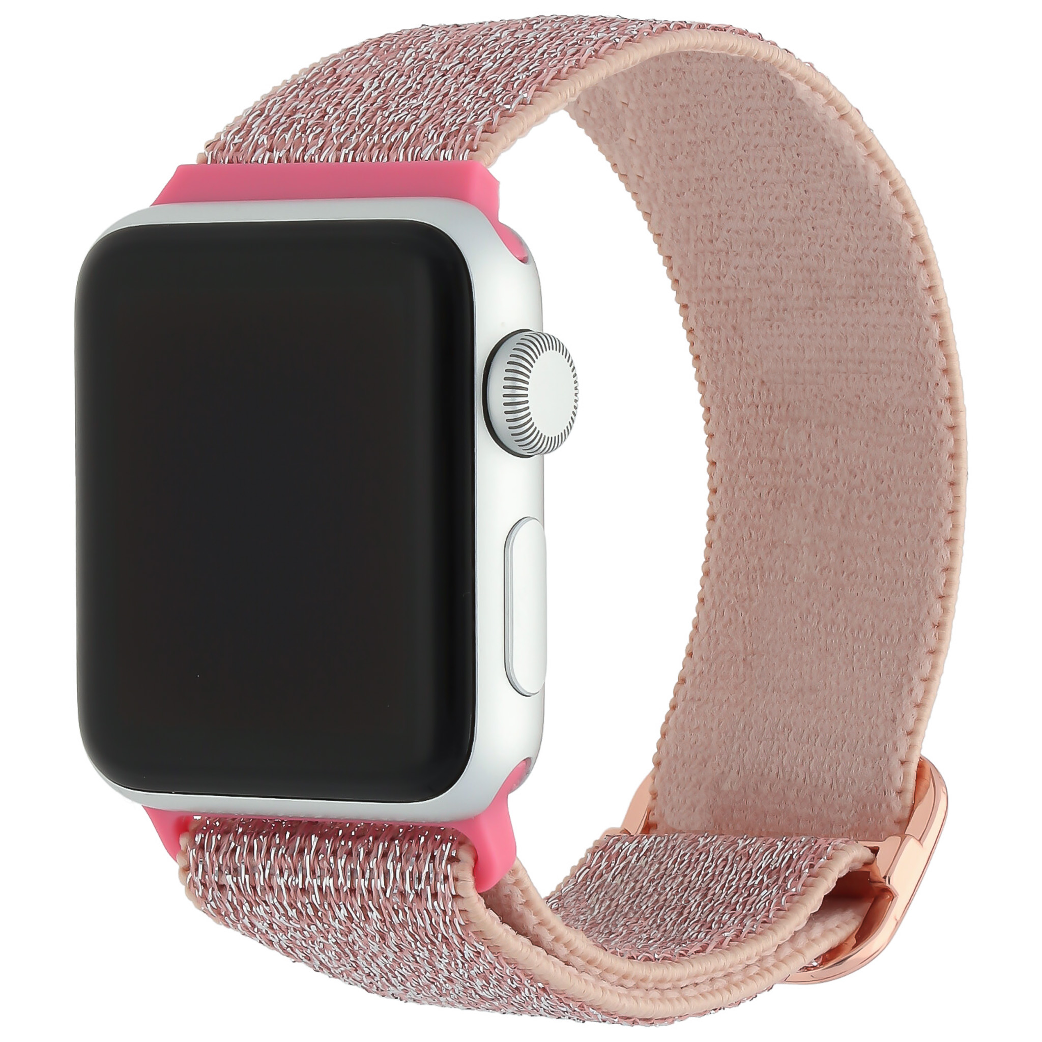 Apple Watch Nylon Woven Solo Strap - Glitter Light Pink