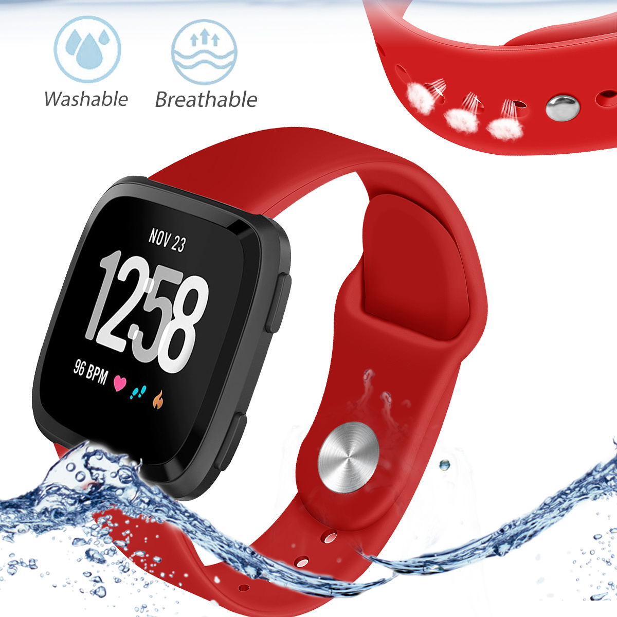 Fitbit Versa Silicone Sport Strap - Red