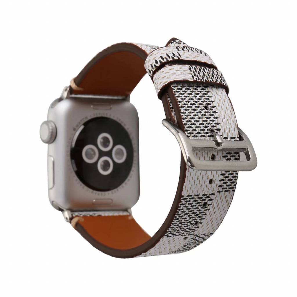 Apple Watch Leather Grid Strap - White