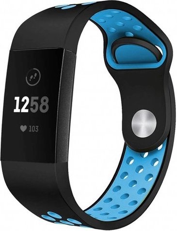 Fitbit Charge 3 &Amp; 4 Double Sport Strap - Black Blue