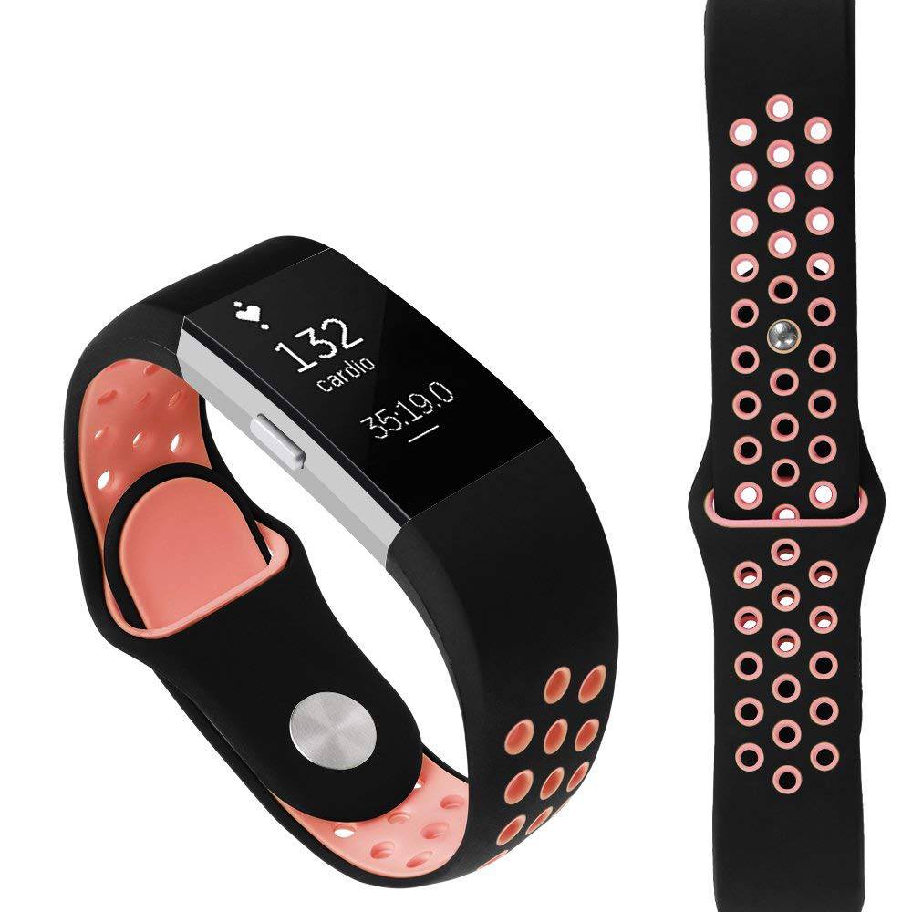 Fitbit Charge 2 Double Sport Strap - Black Pink