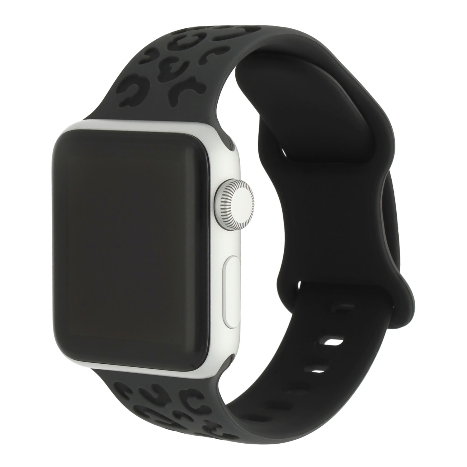 Apple Watch silicone luipaard Wild band -  Zwart Diepgrijs - 7440850314309 - 123watches