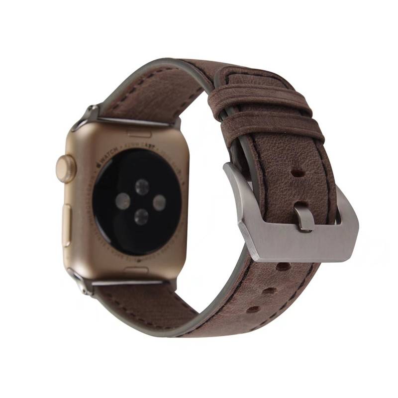 Apple Watch Leather Retro Strap - Dark Brown